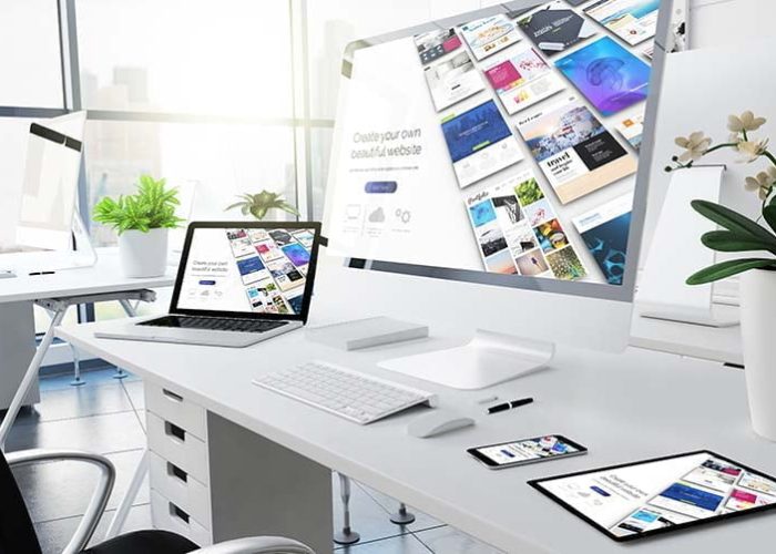 office responsive devices website builder office responsive devices website builder3d rendering
