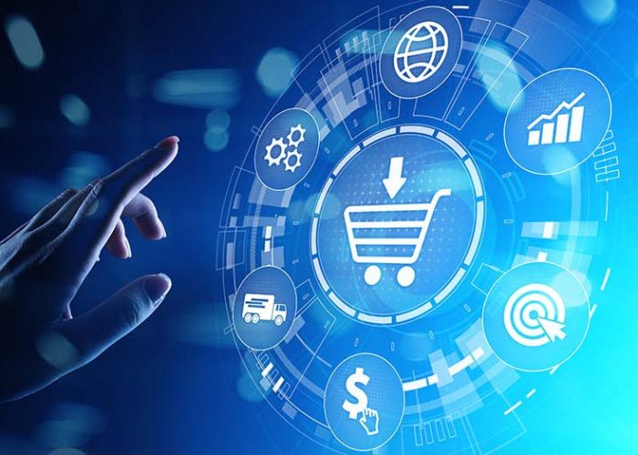 E-Commerce, Online chopping Internet business concept on virtual screen. E-Commerce, Online chopping Internet business concept on virtual screen.